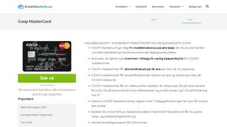 
                            7. Coop MasterCard Kredittkort ⋆ Les Vår Vurdering