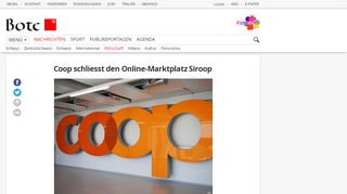 
                            3. Coop schliesst den Online-Marktplatz Siroop | Wirtschaft | Bote der ...