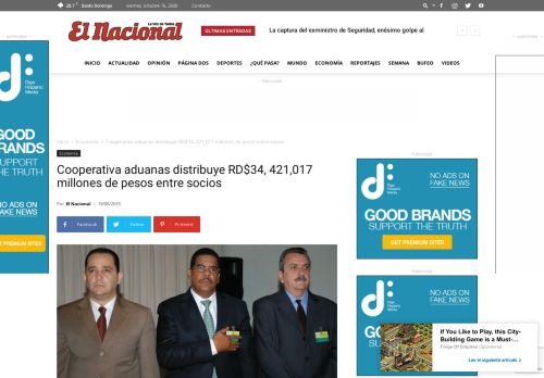 
                            9. Cooperativa aduanas distribuye RD$34, 421,017 millones de pesos ...