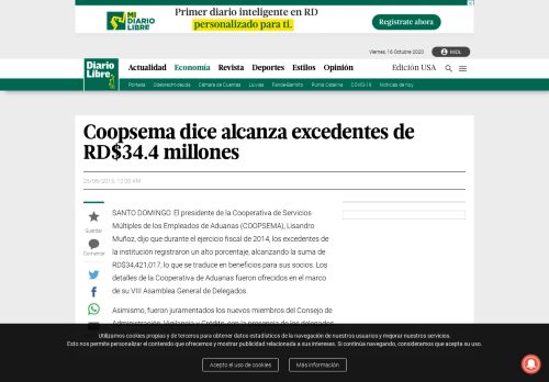 
                            10. Coopsema dice alcanza excedentes de RD$34.4 millones