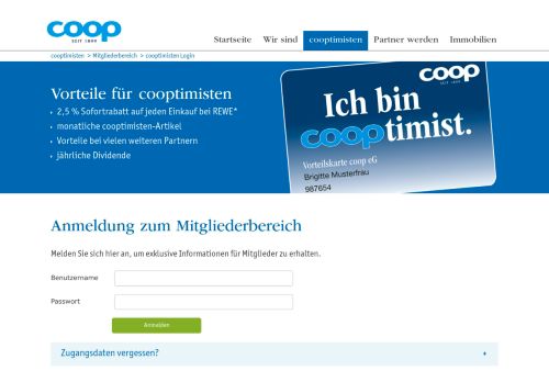 
                            4. cooptimisten Login - coop.de