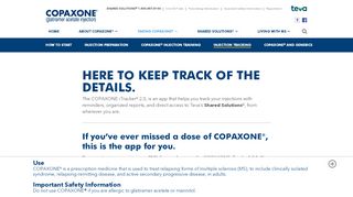 
                            12. COPAXONE webTracker™ | Injection Tracker