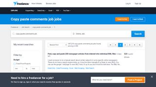 
                            1. Copy paste comments job Jobs, Employment | Freelancer