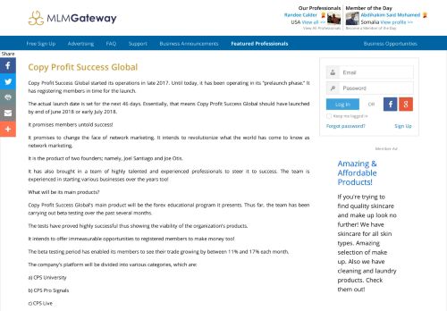
                            7. Copy Profit Success Global | MLM Gateway
