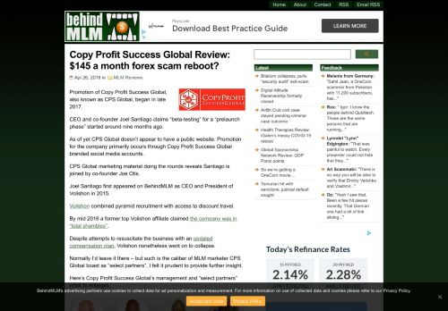 
                            9. Copy Profit Success Global Review: $145 a month forex scam reboot?