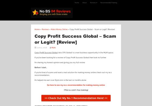
                            13. Copy Profit Success Global - Scam or Legit? [Review]