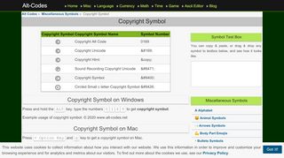 
                            13. Copyright Symbol - Alt Codes