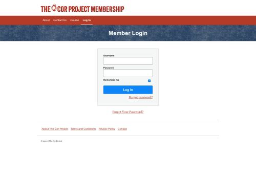 
                            7. Cor Project Membership – Member Login - The Cor Membership