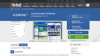 
                            8. Coral Review 2019 with Pros & Cons and £20 Free Bet Bonus