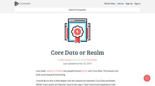 
                            12. Core Data or Realm - Cocoacasts