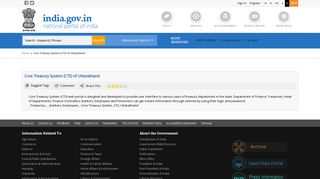 
                            12. Core Treasury System (CTS) of Uttarakhand | National Portal of India