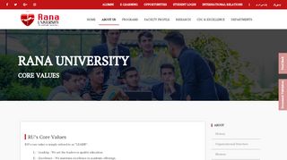 
                            5. Core Values - Rana University