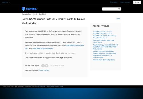 
                            5. CorelDRAW Graphics Suite 2017 or X8: Unable to launch my ...