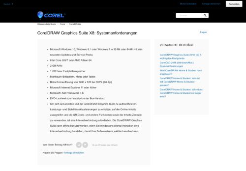 
                            6. CorelDRAW Graphics Suite X8: Systemanforderungen ...