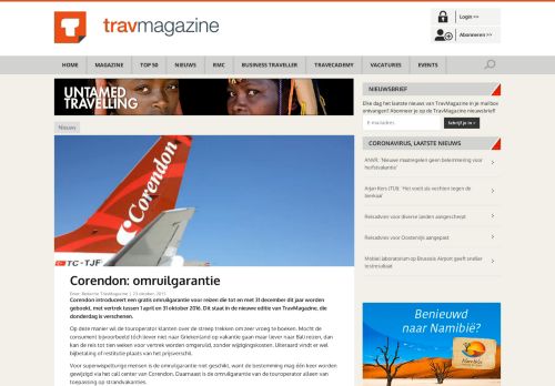 
                            11. Corendon: omruilgarantie - TravMagazine