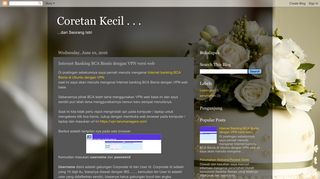 
                            7. Coretan Kecil . . .: Internet Banking BCA Bisnis dengan VPN versi web