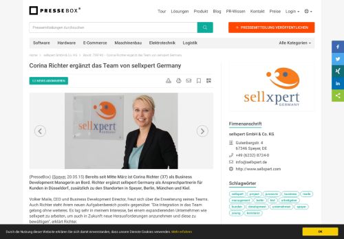 
                            4. Corina Richter ergänzt das Team von sellxpert Germany - PresseBox