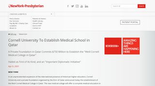 
                            13. Cornell University To Establish Medical School in Qatar - ...