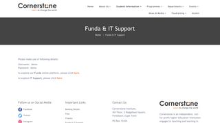 
                            2. Cornerstone Institute | Funda & IT Support