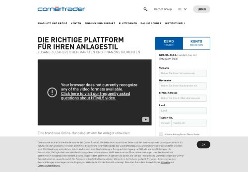 
                            10. Cornèrtrader: Trading von Forex, Aktien, Optionen, CFD & mehr