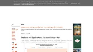 
                            10. Cornucopia?: Swedbank och Sparbankerna slutar med säkra e-kort