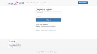 
                            3. Corporate Account sign-in - WebHotelier B2B