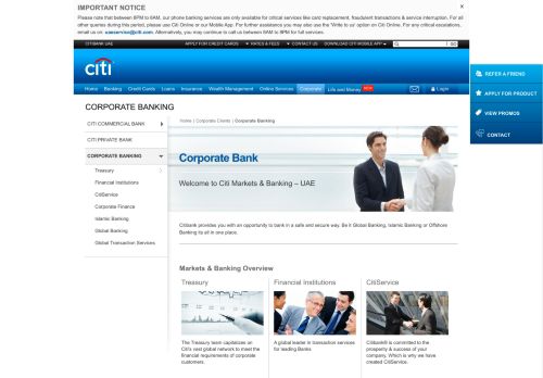 
                            1. Corporate Banking - Citibank UAE
