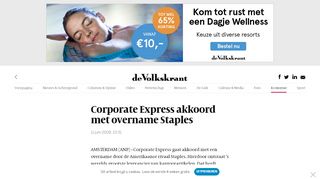 
                            7. Corporate Express akkoord met overname Staples | De Volkskrant