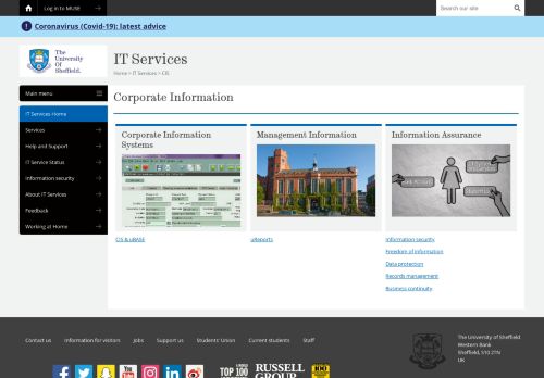 
                            9. Corporate Information - CIS - CiCS - The University of Sheffield