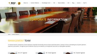 
                            1. Corporate Information - TCI