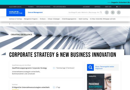
                            3. Corporate Strategy & Innovation - Haufe Akademie