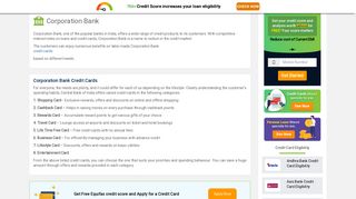 
                            5. Corporation Bank Credit Card Eligibility - Check Eligibility Criteria ...