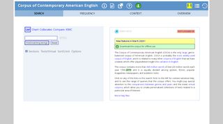 
                            9. Corpus of Contemporary American English (COCA) - BYU corpora