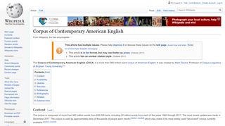 
                            4. Corpus of Contemporary American English - Wikipedia