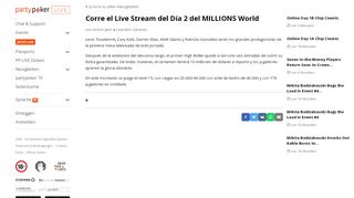 
                            9. Corre el Live Stream del Día 2 del MILLIONS World - Aktuelle Poker ...