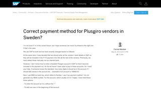 
                            12. Correct payment method for Plusgiro vendors in Sweden? - archive SAP