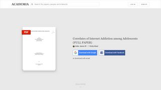 
                            12. Correlates of Internet Addiction among Adolescents (FULL PAPER ...