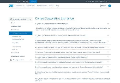 
                            3. Correo Corporativo Exchange - Telmex