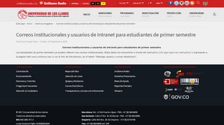 
                            2. Correos institucionales y usuarios de Intranet para ... - Unillanos