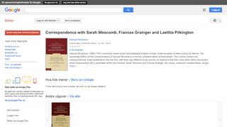 
                            11. Correspondence with Sarah Wescomb, Frances Grainger and Laetitia ... - Resultat for Google Books