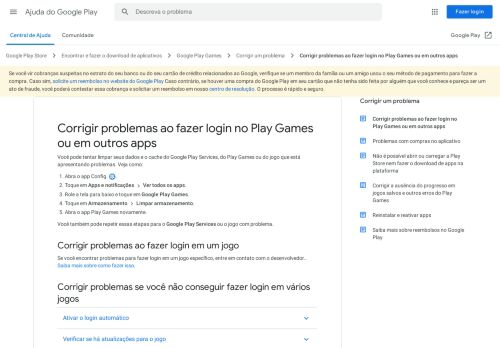 
                            3. Corrigir problemas ao fazer login no Play Games ou ... - Google Support