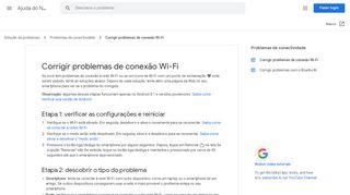 
                            4. Corrigir problemas de conexão Wi-Fi - Ajuda do Nexus - Google Support