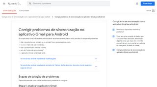 
                            2. Corrigir problemas de sincronização no aplicativo Gmail para ...