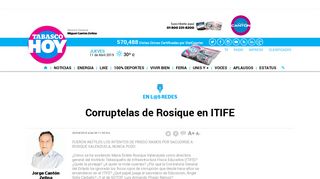 
                            4. Corruptelas de Rosique en ITIFE - Tabasco HOY