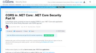 
                            7. CORS in .NET Core: .NET Core Security Part VI - DZone ...