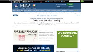 
                            10. Corsa a tre per Alba Leasing - MilanoFinanza.it