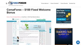 
                            12. Corsa Capital - $100 Fixed Welcome Bonus - Forex Penguin