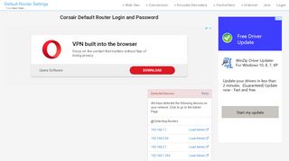 
                            12. Corsair Default Router Login and Password - Clean CSS