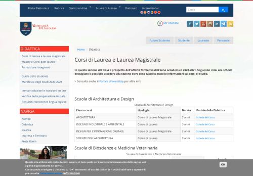 
                            8. Corsi di Laurea e Laurea Magistrale | Università di Camerino-Unicam