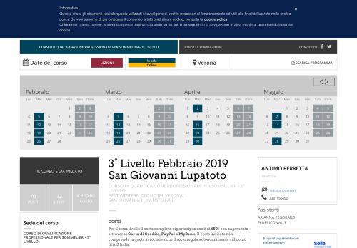 
                            7. Corso: 3° Livello Febbraio 2019 San Giovanni Lupatoto - AIS Veneto